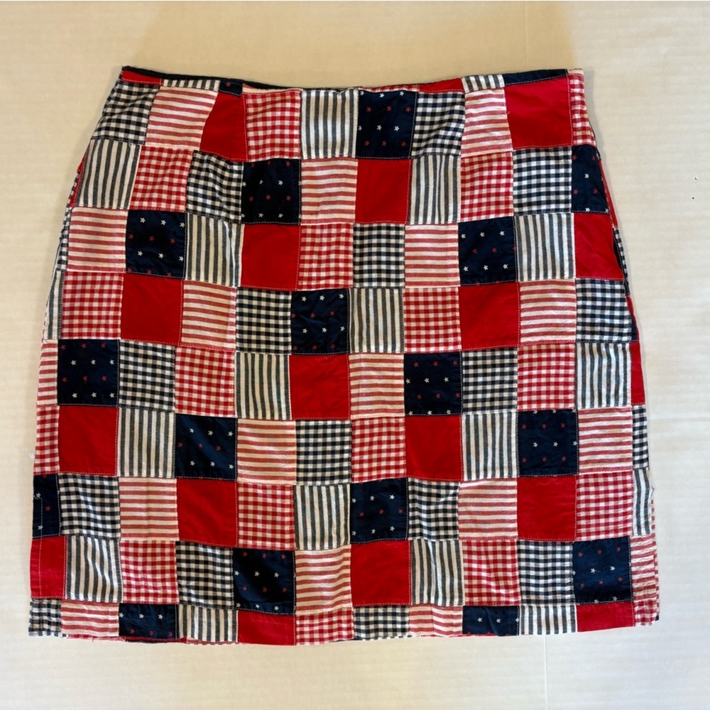 Norton McNaughton 100% cotton red white blue patriotic patchwork skort size 8 - Picture 5 of 5